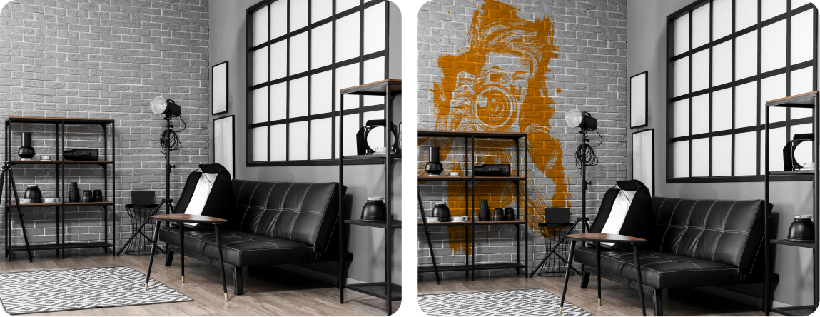 Photography Studio Brick Wall Art 